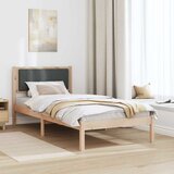  Krevetni okvir s tapiciranim uzglavljem Tamno siva 90 x 190 cm Smeđa | Shoptok.si