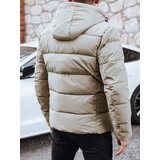DStreet Kurtka męska zimowa pikowana z kapturem jasnobeżowa | Shoptok.si