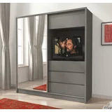 Piaski Garderobna omara z ogledalom z drsnimi vrati TV 200 - grafit