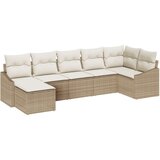  Set od 7 dijelova vrtnog kauča s jastučićima bež poli ratan | shoptok.hr