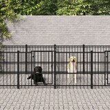  Zunanji pasji boks jeklo 11,26 m² - - črna - 93.85 - 582 x 193.5 x 100 cm - | Shoptok.si