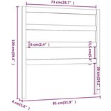  Uzglavlje za krevet crno 81 x 4 x 100 cm od masivne borovine | shoptok.hr