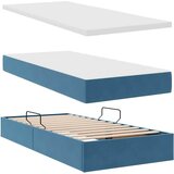  LED krevet za pohranu s madracem Tamno plava 90 x 200 cm Baršun | shoptok.hr