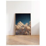 Wallxpert uramljena slika 115242, beli oblaci pod tamnoplavim nebom, 50 x 70 cm, ram u boji prirodnog drveta Cene