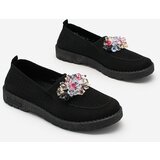 Resti Black women's fabric moccasins with crystals Fezens | shoptok.hr