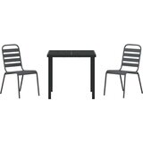 vidaXL Vrtni set za objed 3 pcs Tamno siva Čelik | shoptok.hr
