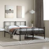 vidaXL Kovinski posteljni okvir z vzglavjem in vznožjem črn 120x190 cm | Shoptok.si