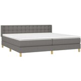  Krevet s oprugama i madracem tamnosivi 200 x 200 cm od tkanine | shoptok.hr