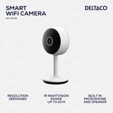 Deltaco SMART HOME WiFi Kamera s Detekcijom Pokreta i Dvosmjernim Zvukom, 2MP, IR Noćni Vid, ONVIF | shoptok.hr