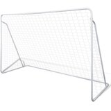 The Living Store Nogometni gol z mrežo jeklen 240x90x150 cm visokokakovosten - Nogometni Gol, (21417477) u