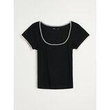 Sinsay Bluza s kratkim rukavima i dekorativnim perlicama | shoptok.hr