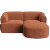 Cosmopolitan Design Kotna sedežna garnitura iz rebrastega žameta v barvi terakote (desni kot/z ležalnikom) Campi – | Shoptok.si