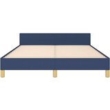  Posteljni okvir z vzglavjem moder 140x190 cm blago | Shoptok.si
