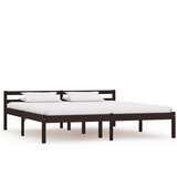 vidaXL Okvir za krevet od masivne borovine tamnosmeđi 160 x 200 cm | shoptok.hr