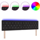  LED uzglavlje s kristalnim dugmadima Utuftano Crno 90 cm Baršun | shoptok.hr