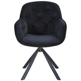XXXL Naslanjač Silvi, Črna, Žamet, Vrtljiv | Shoptok.si