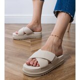 Gemre Beige platform strap slides Juko | Shoptok.si
