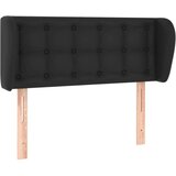  Uzglavlje s ušima crno 93x23x78/88 cm od umjetne kože | shoptok.hr