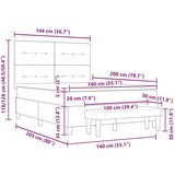  Krevet s kutijom s madracem i klupom krem 140x200 cm tkanina | shoptok.hr