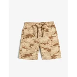 Koton Bermuda Camouflage Shorts Pocket Tie Waist Cotton