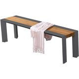 Garden Pleasure Temno siva/rjava kovinska vrtna klop Silea – Cene