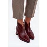 Boto Eco Leather Women's Ankle Boots Heeled Bordeaux Rylina Cene