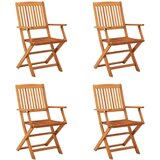 Maison Chic Zložljivi Vrtni Stoli - Stol za vrti 4 kosi trden evkaliptusov les JS2901, (21876377) | Shoptok.si
