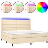  Krevet box spring s madracem LED krem 200x200 cm od tkanine | shoptok.hr
