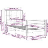 vidaXL Krevet s regalom za knjige bez madraca 100 x 200 cm od borovine | shoptok.hr