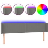vidaXL LED posteljno vzglavje temno sivo 183x16x78/88 cm blago, (20933428) Cene