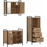  Set ormarića za kupaonicu 3 kom. Hrast artisan - Hrast artisan Ormarić za umivaonik (1 vrata i 1 polica) + viseći ormarić + kupa | shoptok.hr