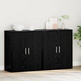 vidaXL Highboard 2 pcs Crni hrast 60 x 31 x 70 cm Konstruirano drvo | shoptok.hr