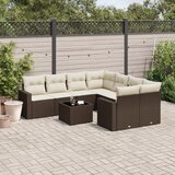  9-dijelni set vrtnih sofa s jastucima poliratan smeđi | shoptok.hr