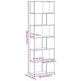  Ormar za knjige/Pregrada za sobu crni hrast 60x24x186 cm | shoptok.hr