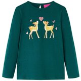  Dječja majica dugih rukava tamnozelena 140 | shoptok.hr