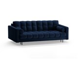 Cosmopolitan Design Temno modra žametna raztegljiva sedežna garnitura s prostorom za shranjevanje 222 cm Bali – | Shoptok.si