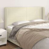  Uzglavlje s ušima krem 163x23x118/128 cm od umjetne kože | shoptok.hr