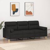  The living store kavč trosed z blazinami črn 180 cm blago - trosed, (21484280) Cene