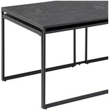 Actona Mat črne mizice v kompletu 3 ks z mizno ploščo v marmornem dekorju 60x120 cm Infinity – | Shoptok.si
