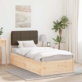  Krevetni okvir s tapiciranim uzglavljem Sivo-smeđa 100 x 200 cm | shoptok.hr