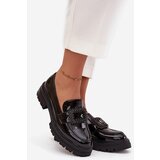 Boto Patent Leather Women's Loafers Moccasins With Decorative Clasp Black Luvianne | Shoptok.si