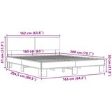  Okvir za krevet boja hrasta 160x200 cm konstruiran drvo i metal | shoptok.hr