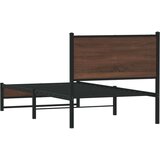 vidaXL Metalni okvir kreveta s uzglavljem smeđa boja hrasta 75x190 cm | shoptok.hr