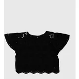 Sisley Otroška bluza črna barva