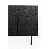 White Label Črna nizka komoda iz masivnega bora 135x90 cm Linc – | Shoptok.si