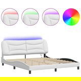  The Living Store Posteljni okvir z LED lučkami bel 180x200 cm umetno usnje - Posteljni Okvir, (21450677) | Shoptok.si