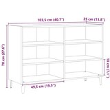 vidaXL Komoda boja starog drva 103,5 x 35 x 70 cm konstruirano drvo | shoptok.hr