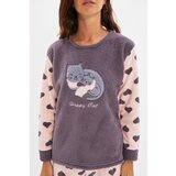 Trendyol Smoked Heart Sleep Band Polar Knitted Pajamas Set | ePonuda.com