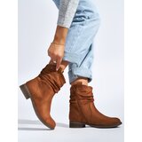 Shelvt Women's suede brown ankle boots Cijene