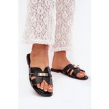 Boto Flat Women's Sandals With Strap And Golden Detail Black Kerenza | ePonuda.com